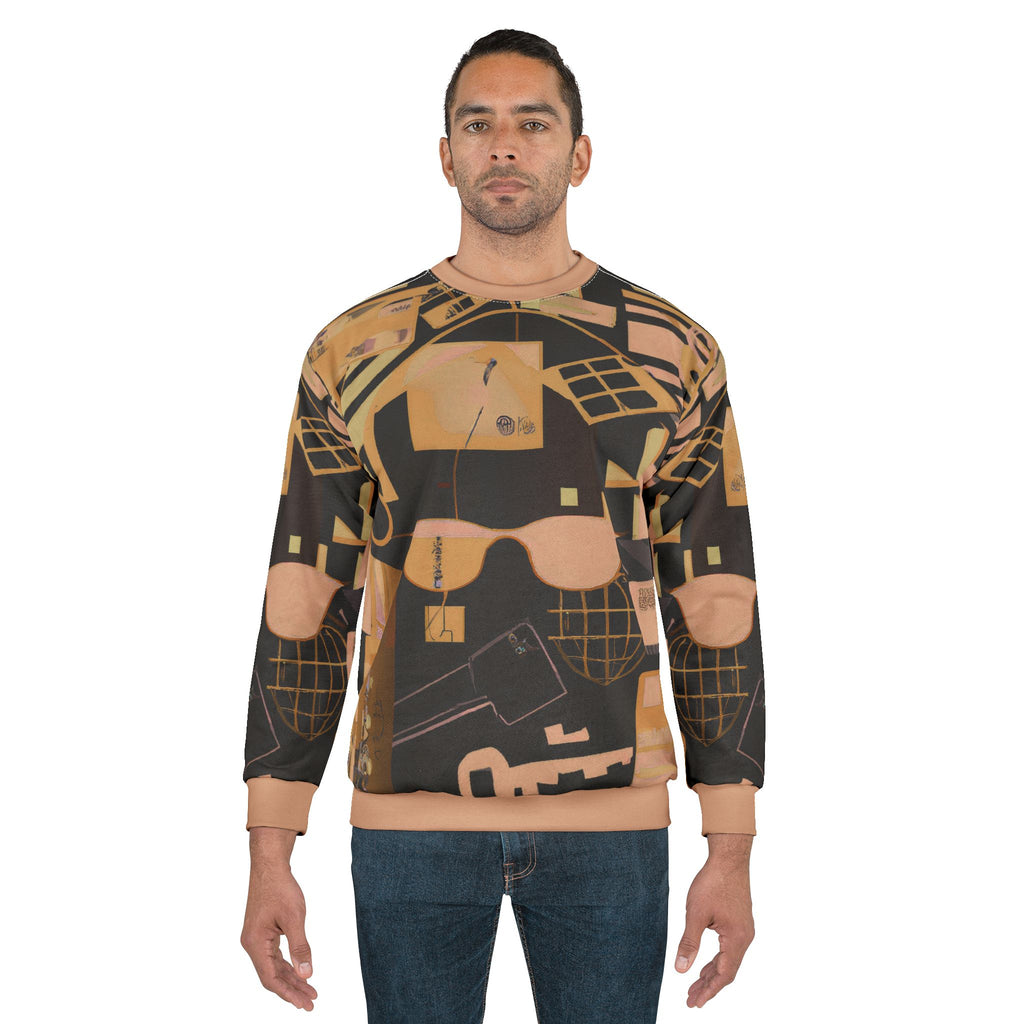 Abstract Retro Tech Graphic Sweatshirt