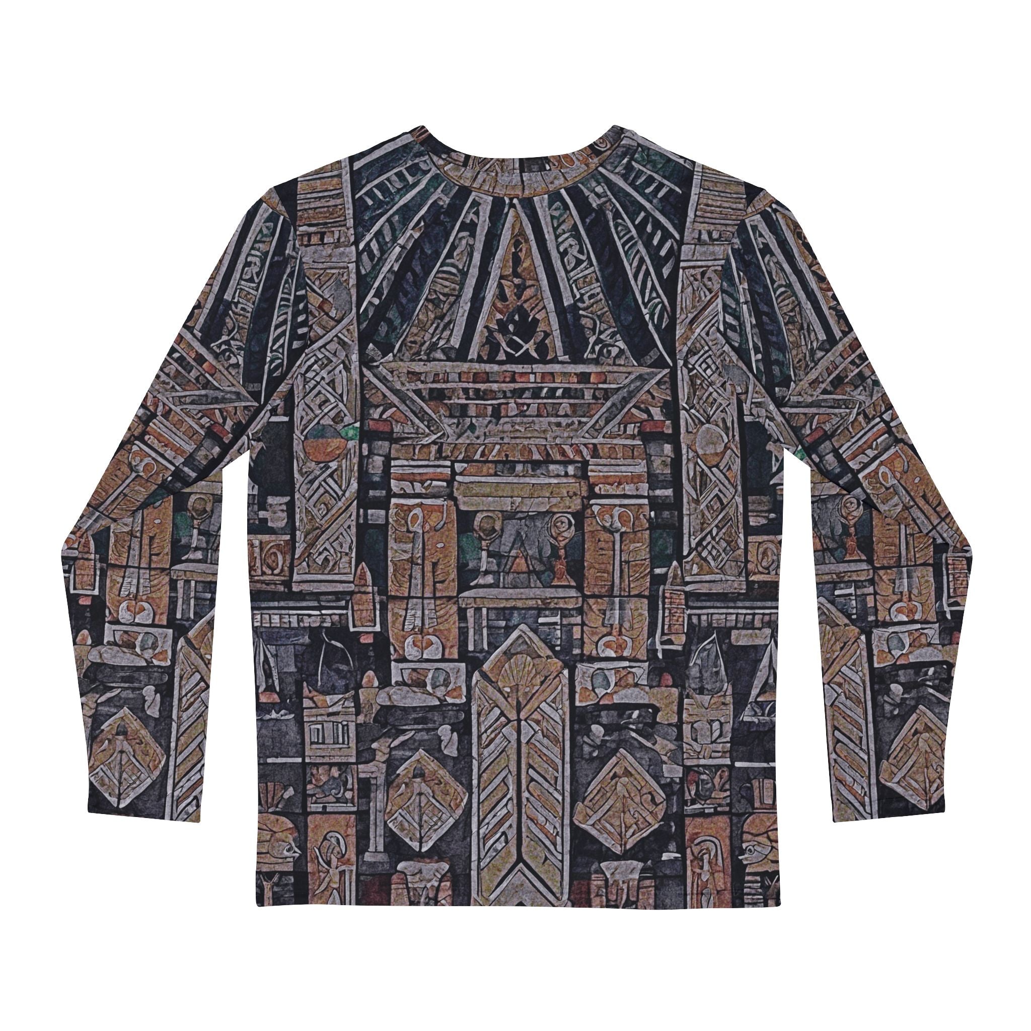 Tribal Geometric All-Over Print Long Sleeve Shirt
