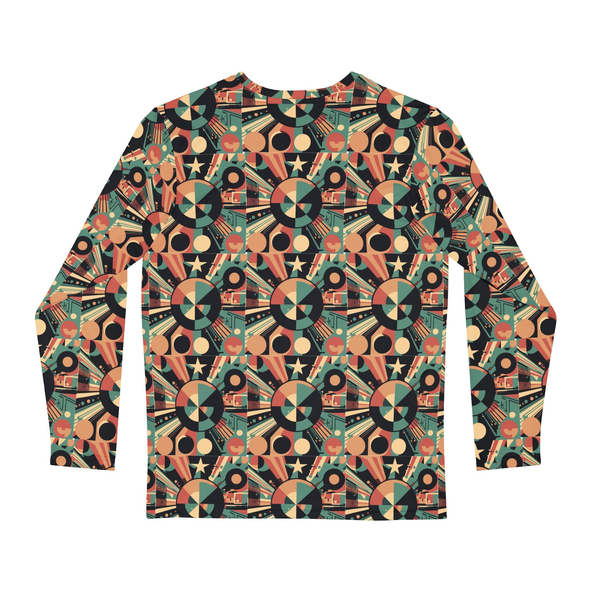 Men's Retro Geometric All-Over Print Long Sleeve Shirt