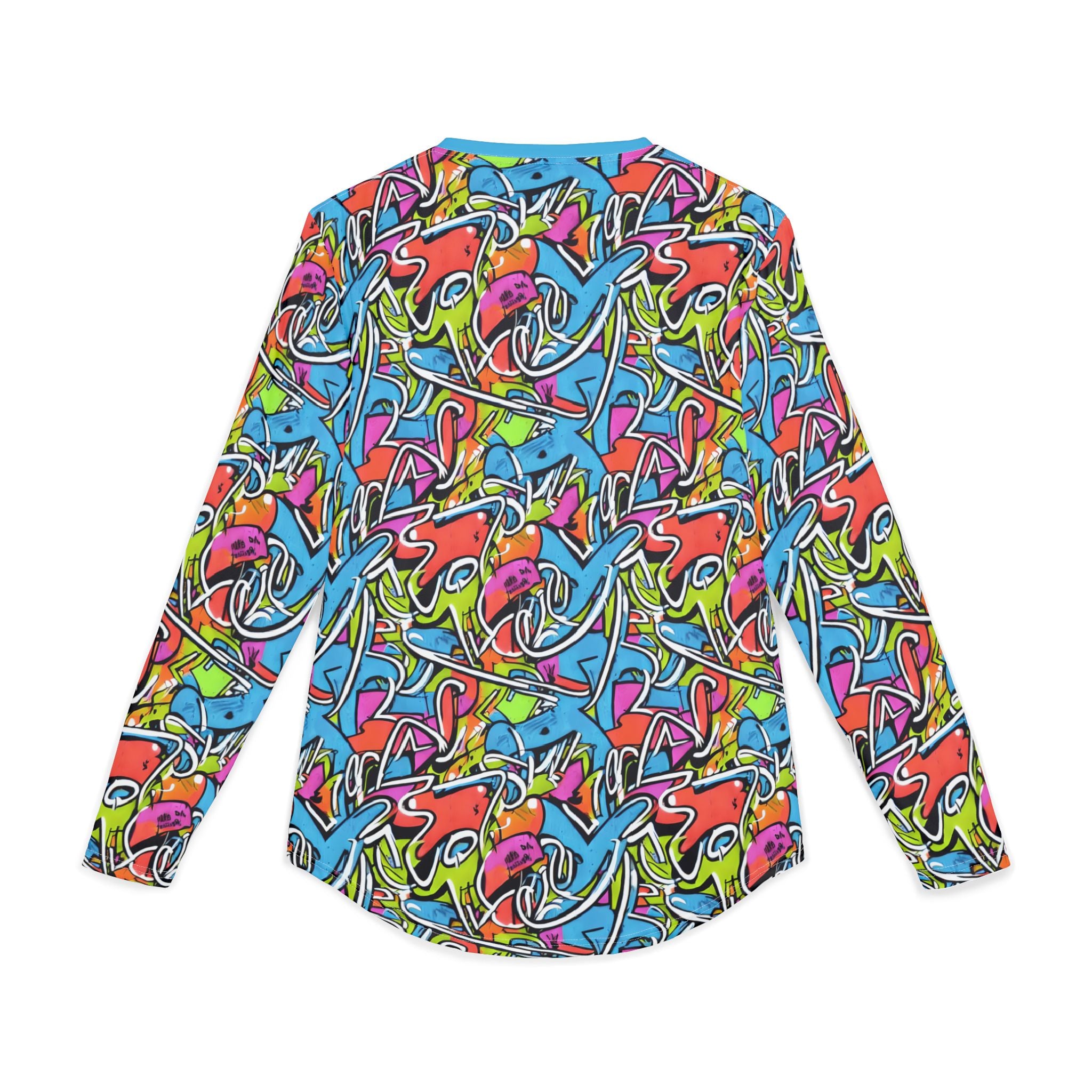 Men's UV Long Sleeve Shirt "UPF 50+"  — Vibrant Neon Graffiti All-Over Print