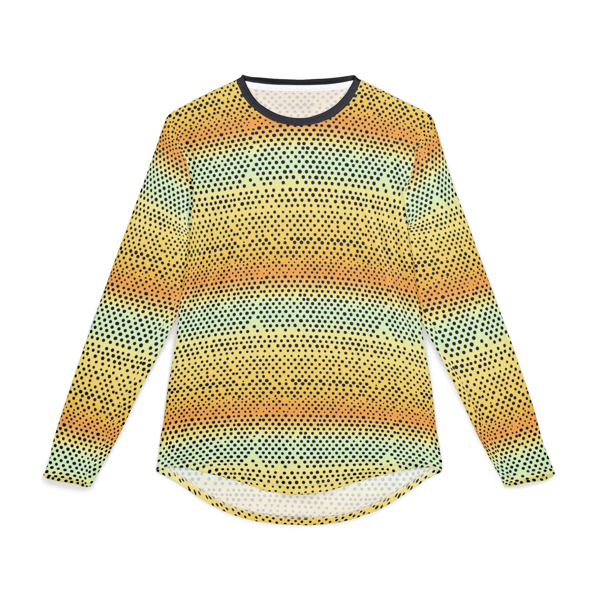 T-shirt anti-UV à manches longues pour homme - Motif pois rayés "Sunset" (Protection UV UPF 50+)