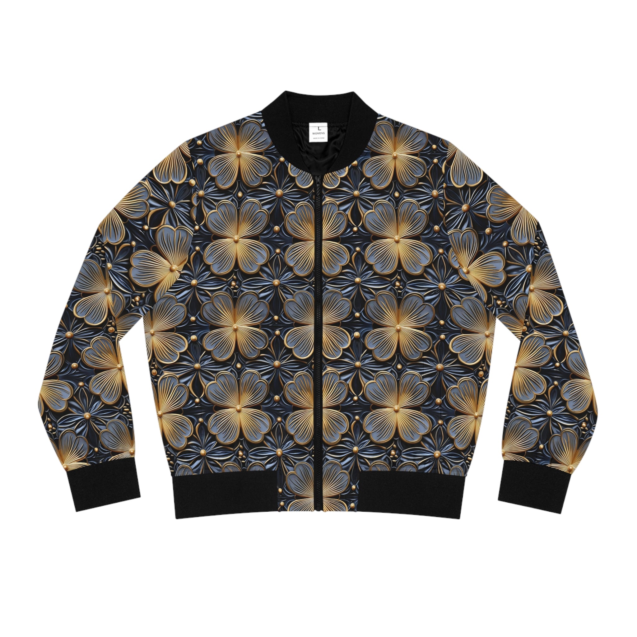 Floral Glow Bomber Jacket — Women's All-Over Print Chic