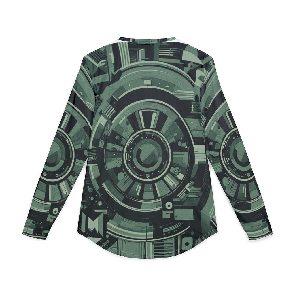 Men's Tech-Pattern UV Long Sleeve Shirt"UPF 50+" protection  — Futuristic Circuit All-Over Print