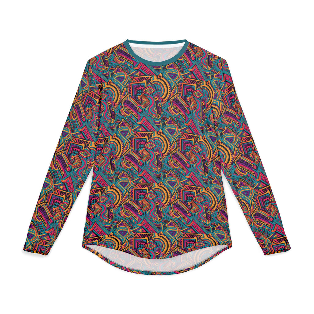 Men's UV Long Sleeve Shirt —  "UPF 50+" Vibrant Abstract Geometric AOP