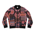 Retro Geometric Bomber Jacket — Pink & Navy Abstract AOP