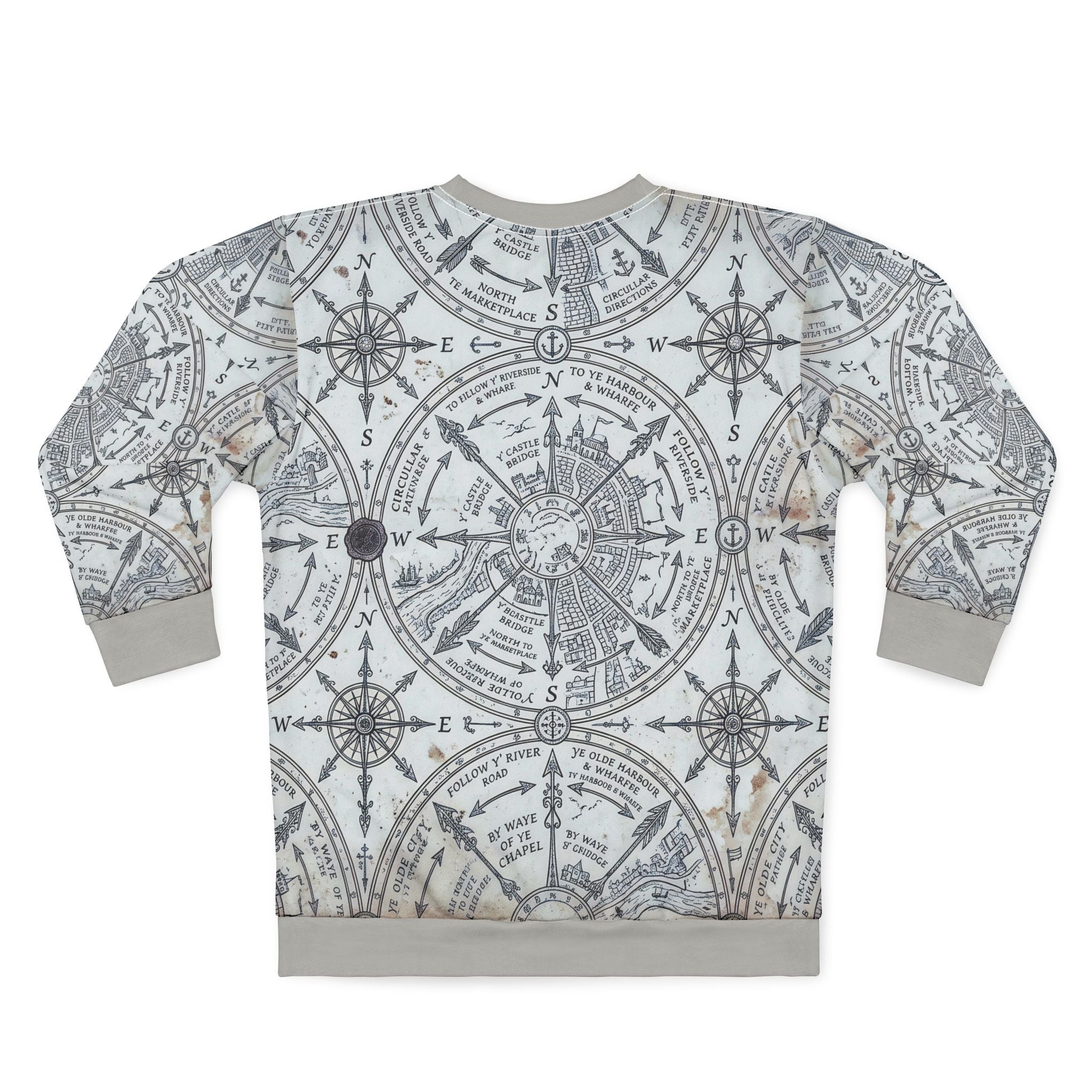 Vintage Compass Pattern Sweatshirt