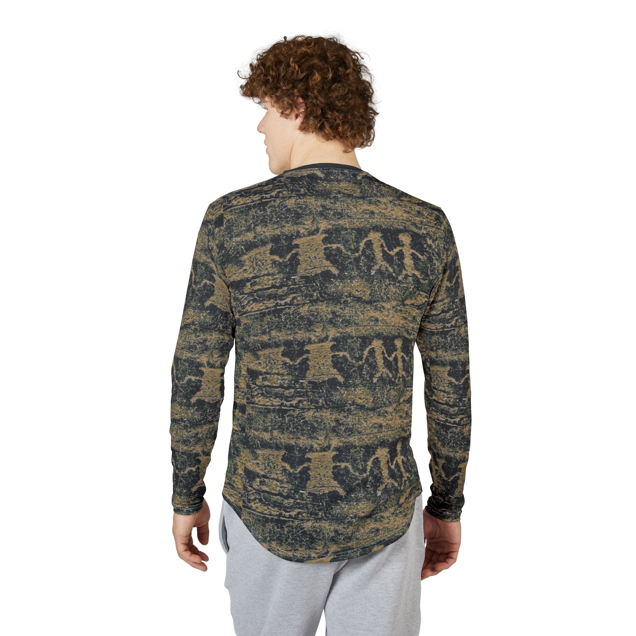 Men's Long Sleeve UV Shirt –  "UPF 50+" Desert Petroglyph Print