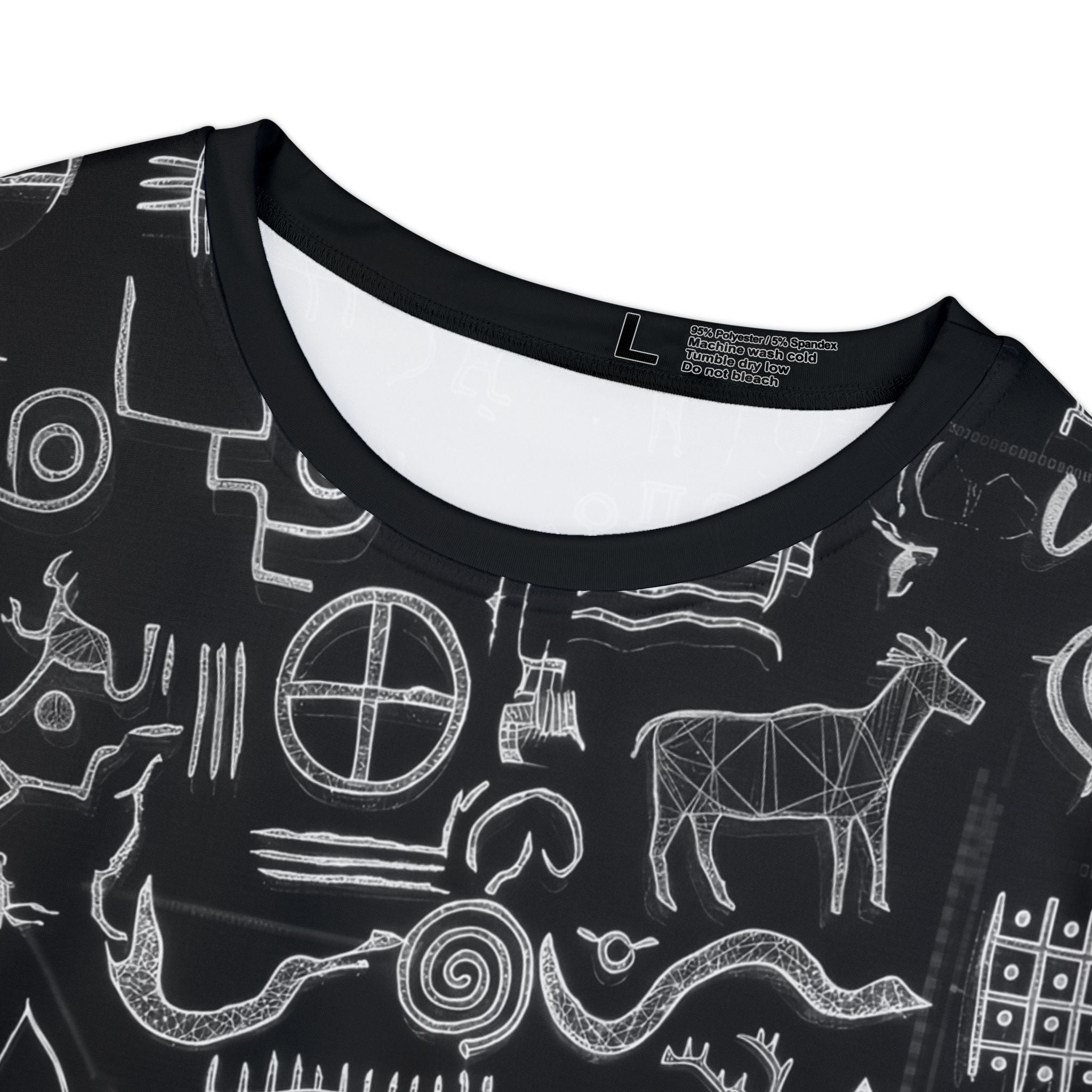 Women's All-Over Print Tee — Chalk Petroglyph Pattern