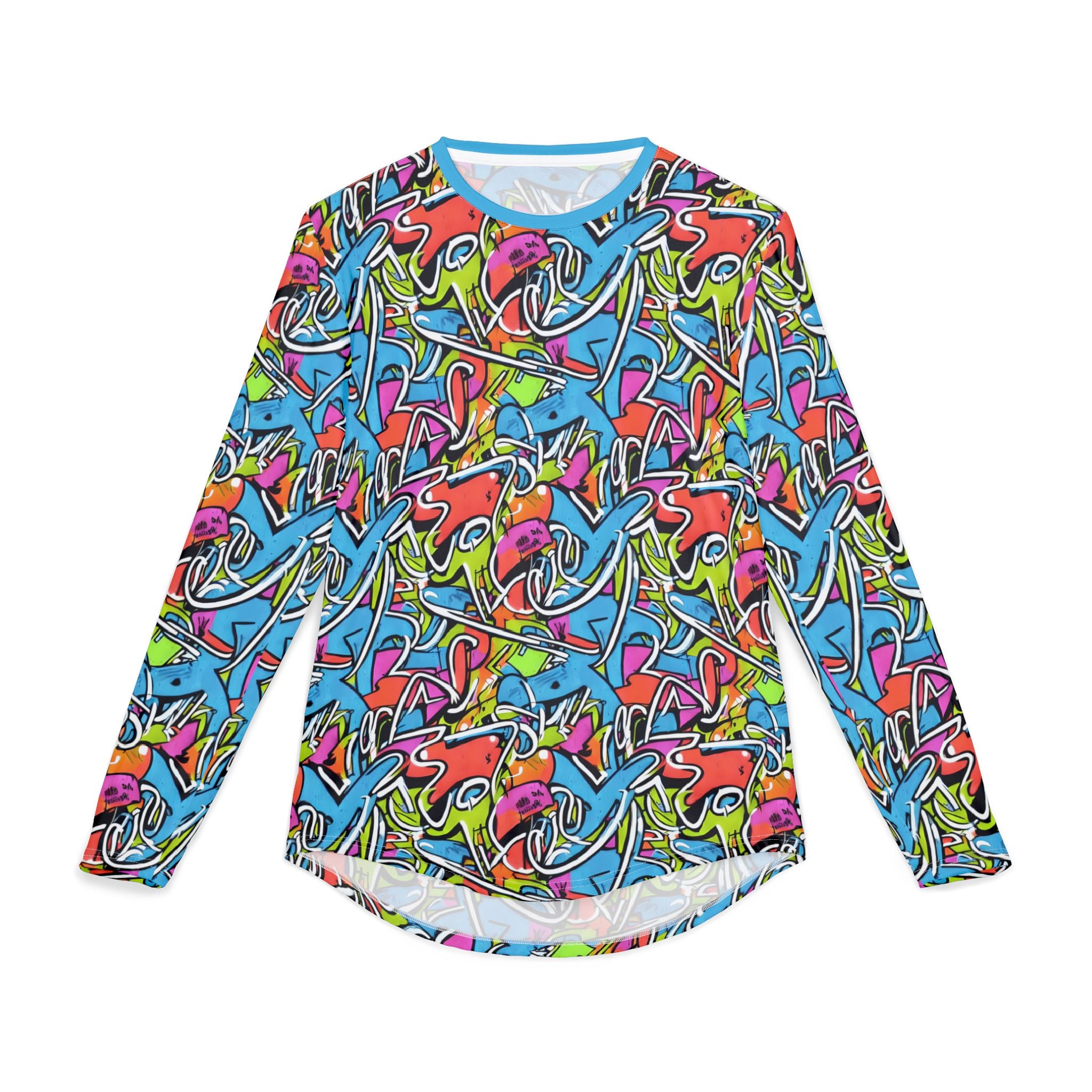 Haut à manches longues anti-UV pour homme « UPF 50+ » — Imprimé all-over Graffiti Néon Vibrant