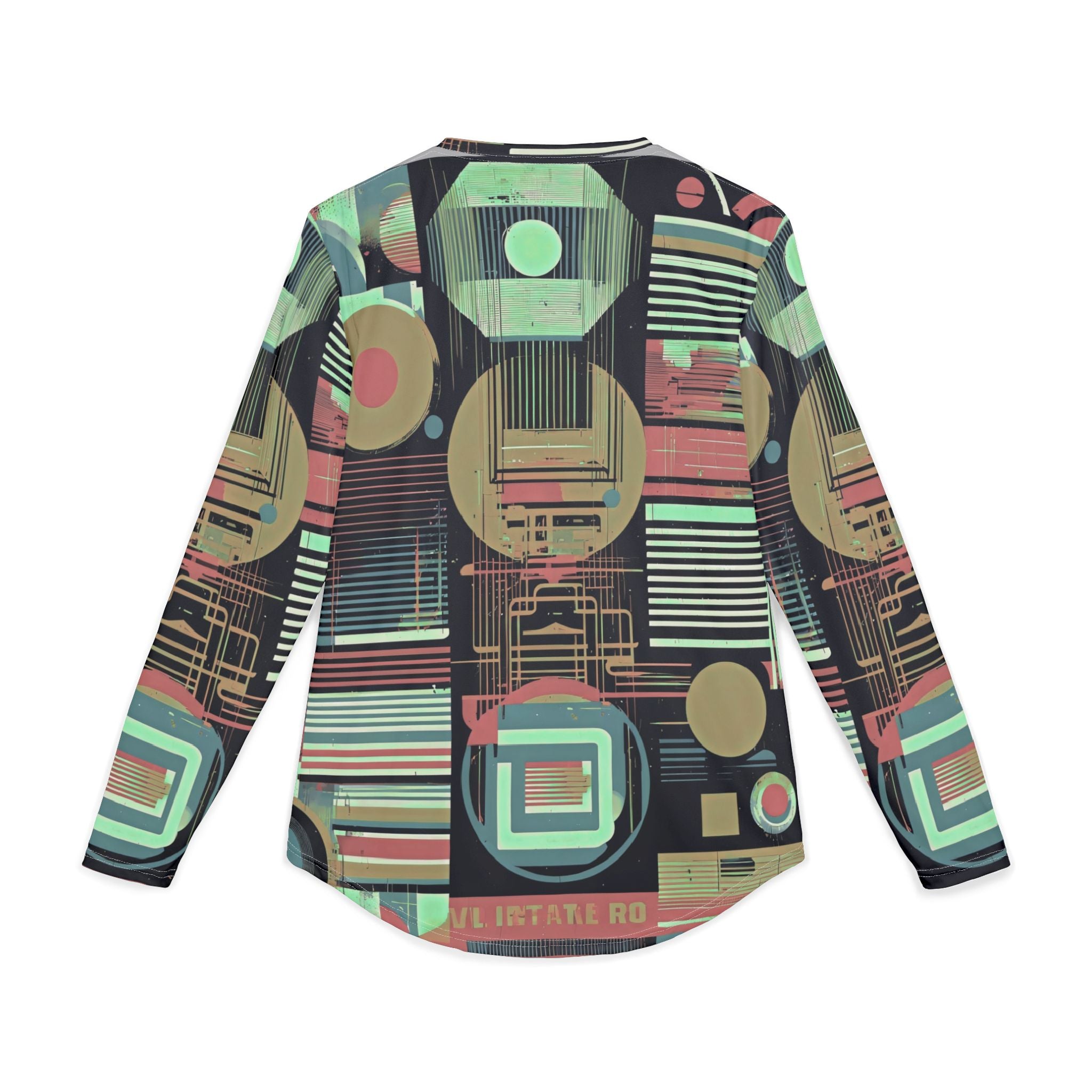Men's UV Long Sleeve Shirt "UPF 50+" protection — Retro Geometric Tech Print