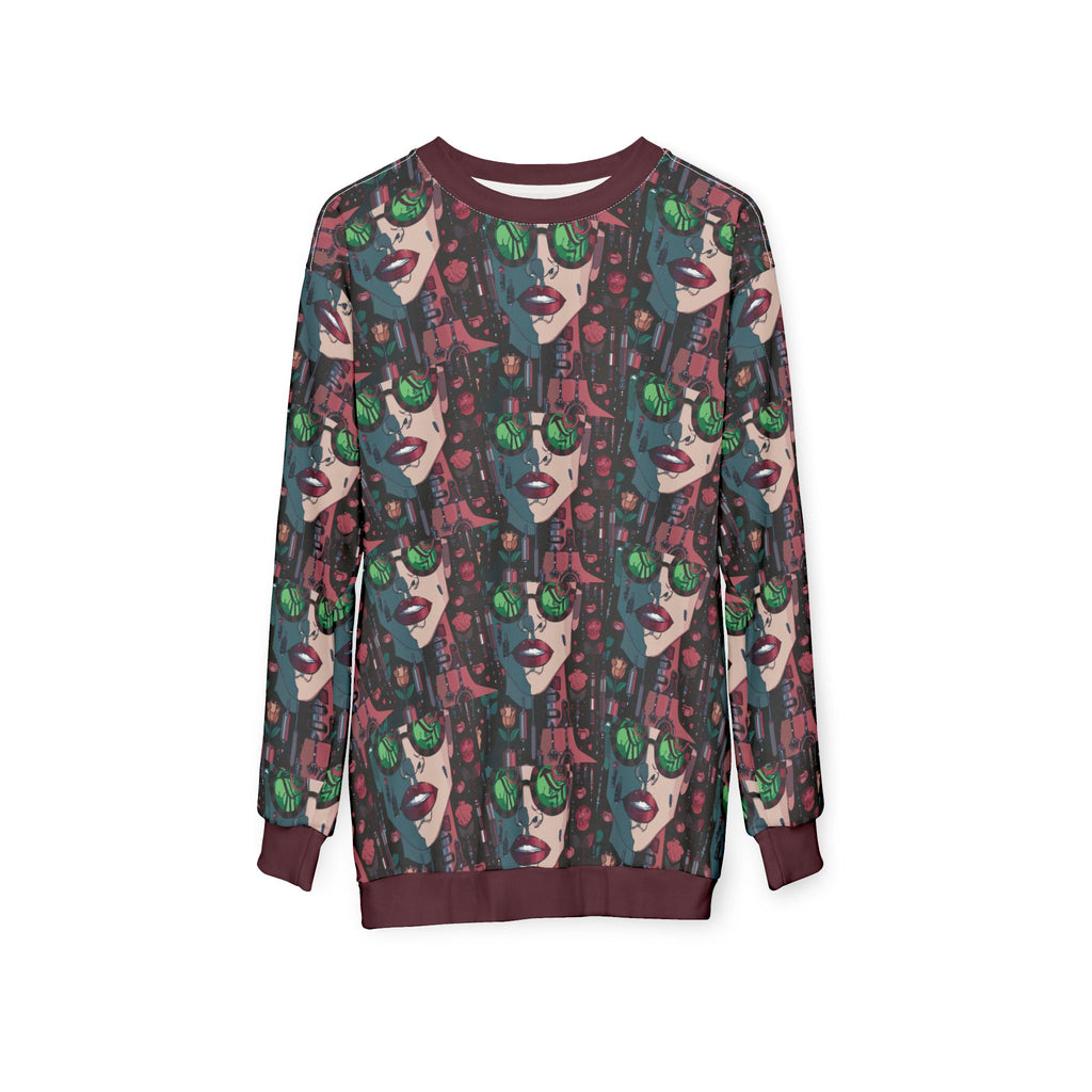 Graphic Sweatshirt — Retro Neon Sunglasses Pop Art All-Over Print