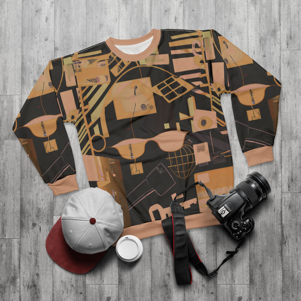 Abstract Retro Tech Graphic Sweatshirt