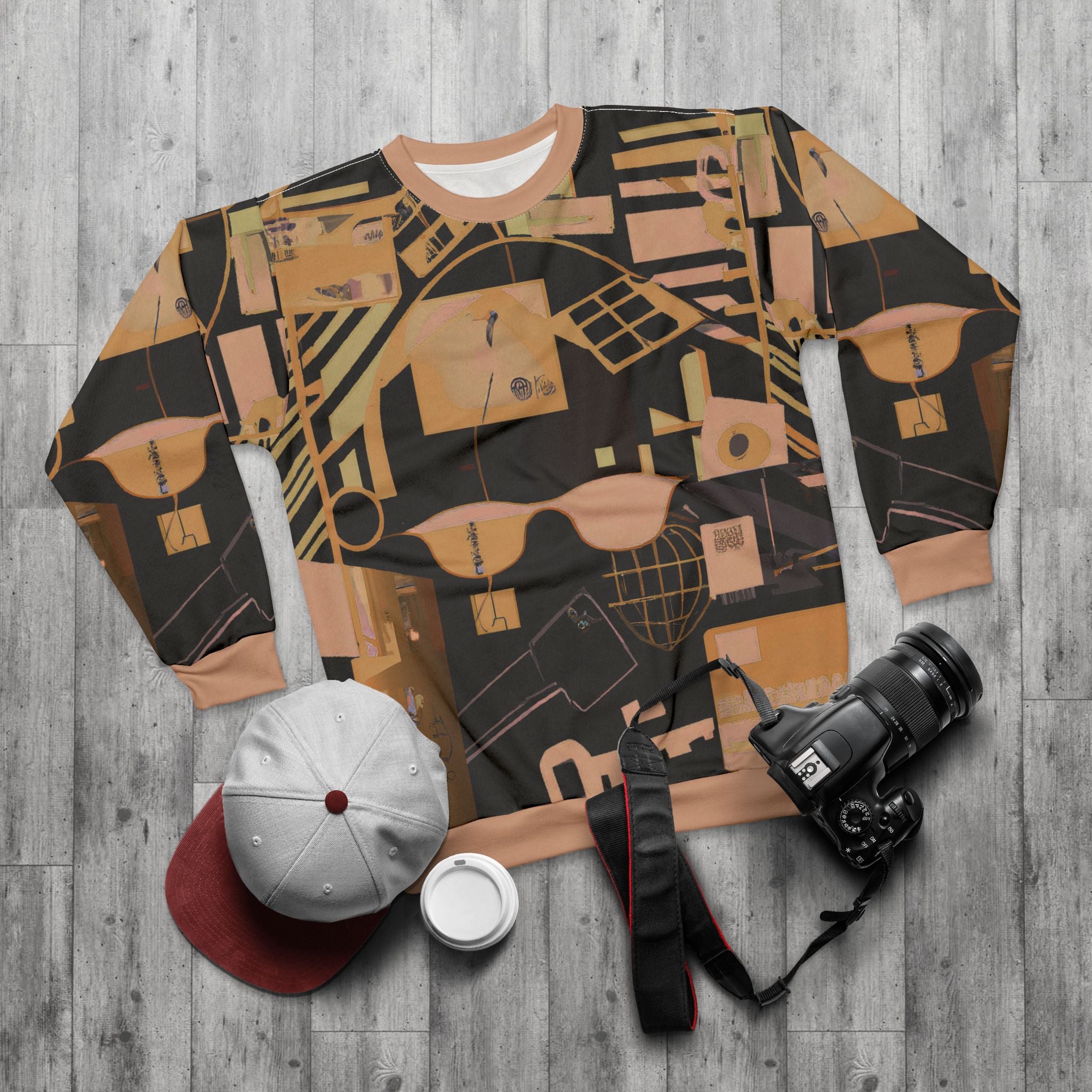 Abstract Retro Tech Graphic Sweatshirt