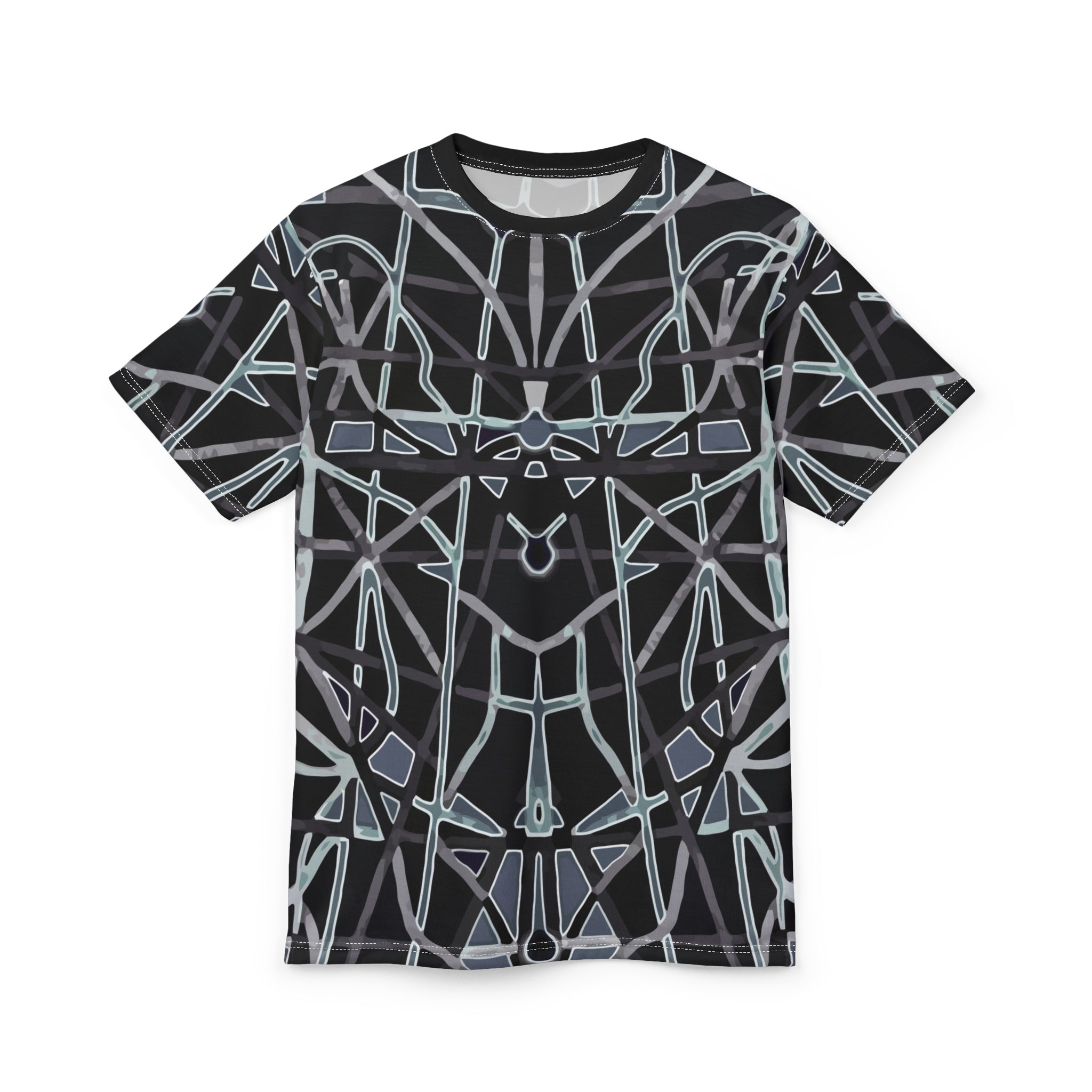 Abstract Geometric Web All-Over Print Tee