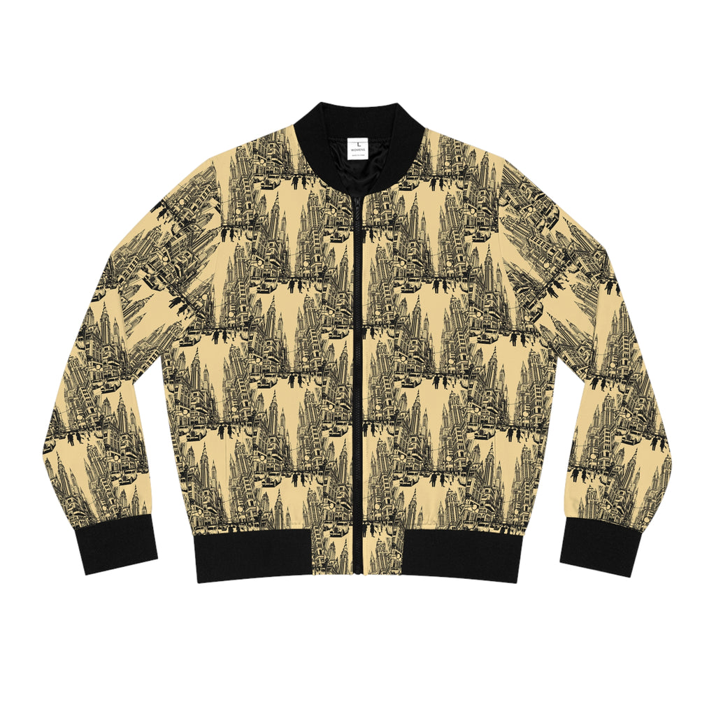Vintage Forest Sketch Bomber Jacket — Women's All-Over Print