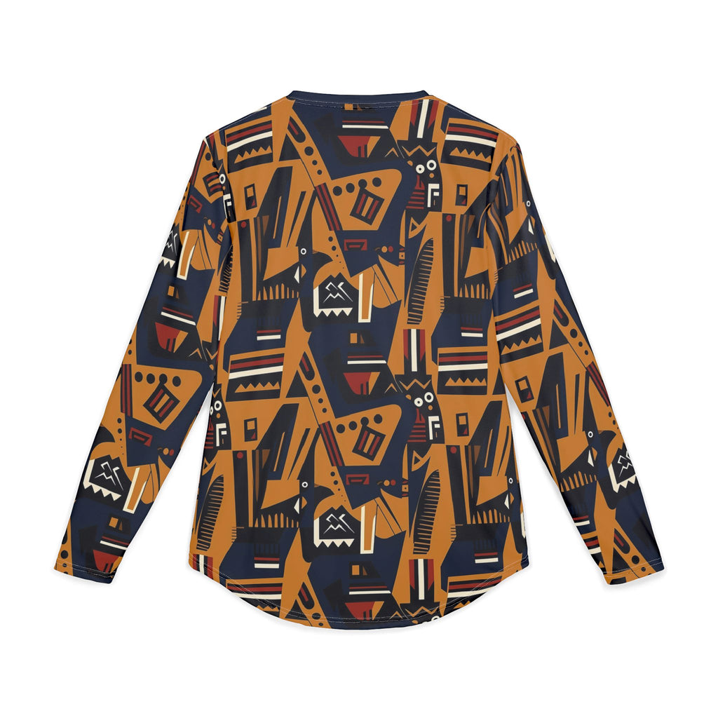 Abstract Tribal Pattern UV Sun Protection "UPF 50+" Long Sleeve Shirt — Men's All-Over Print