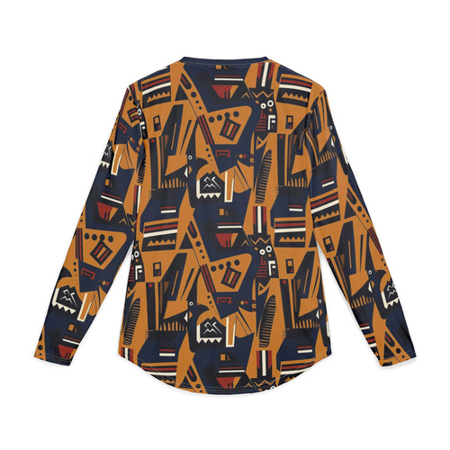 T-shirt à manches longues anti-UV "UPF 50+" avec motif tribal abstrait — Imprimé all-over pour homme