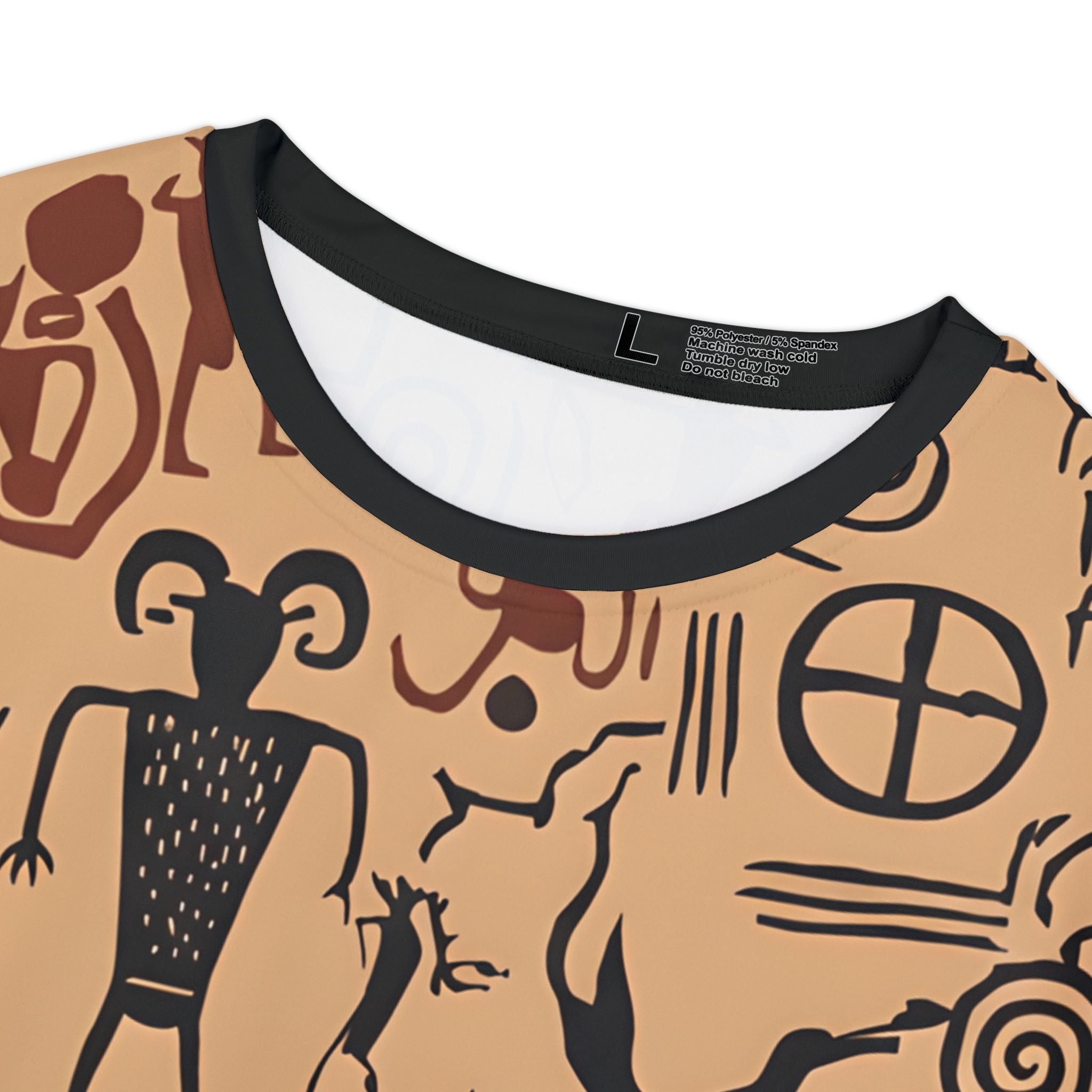 Women's All-Over Print Tee — Vintage Petroglyph / Cave Art Pattern