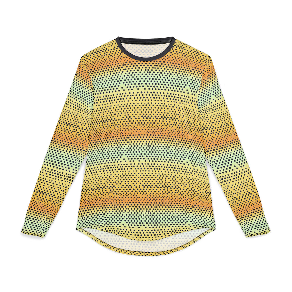 Men's UV Long Sleeve Shirt -  "UPF 50+" Sunset Striped Dot Pattern (UV Protection)