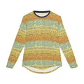 Men's UV Long Sleeve Shirt -  "UPF 50+" Sunset Striped Dot Pattern (UV Protection)