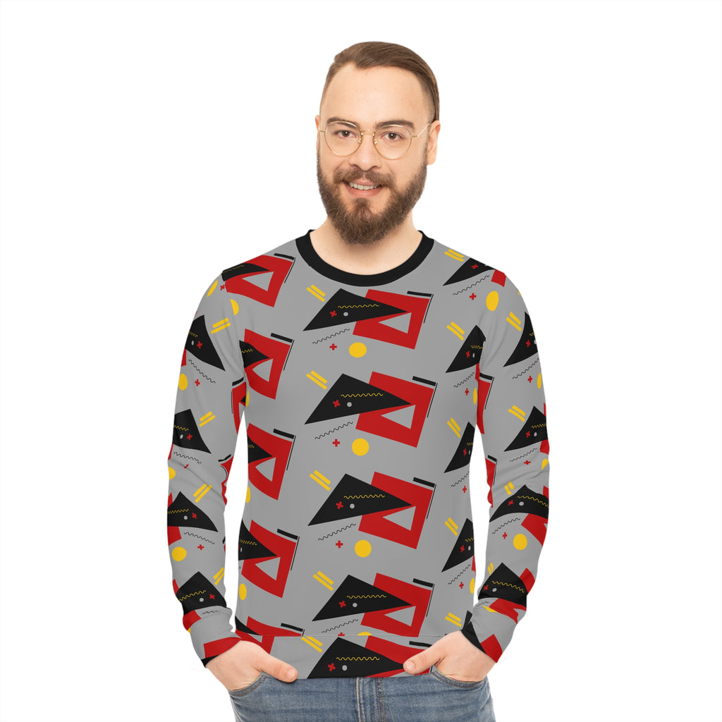 Geometric Retro Pattern Lightweight Sweatshirt