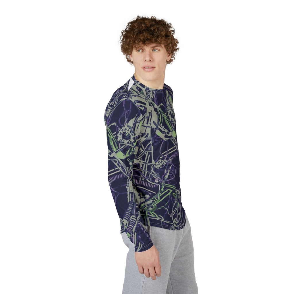 Men's UV Long Sleeve Shirt — Abstract Mechanical Camo All-Over Print