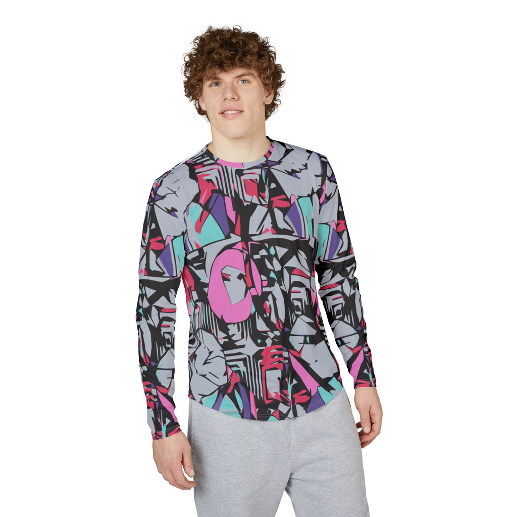 Men's UV Long Sleeve Shirt "UPF 50+" protection — Abstract Retro Graffiti Print