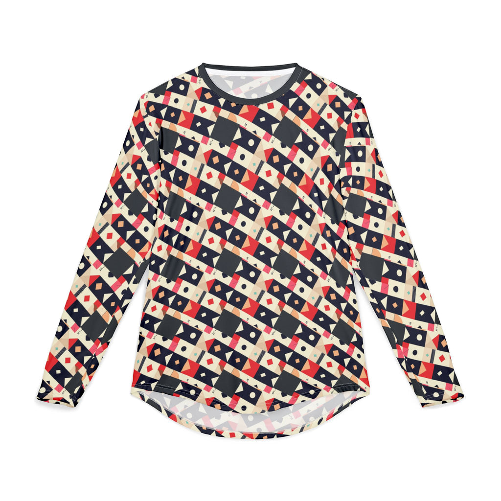 Men's Long Sleeve UV Shirt —  "UPF 50+" Retro Geometric Nautical Pattern