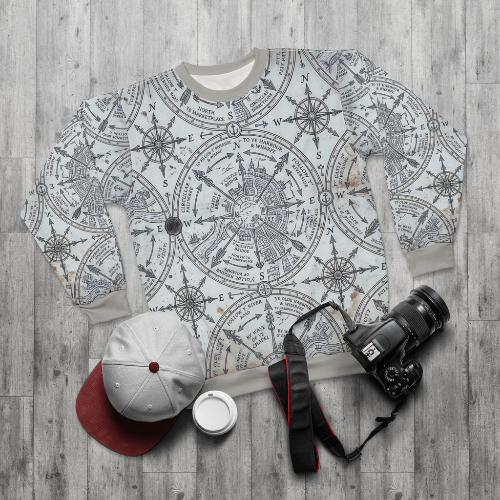 Vintage Compass Pattern Sweatshirt