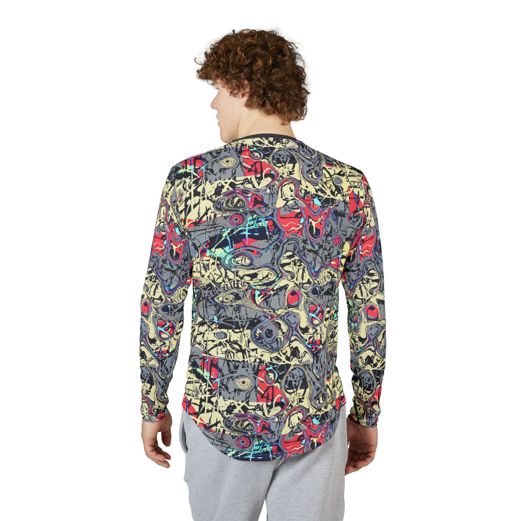 Men's Long Sleeve UV Shirt — "UPF 50+" Abstract Graffiti All-Over Print