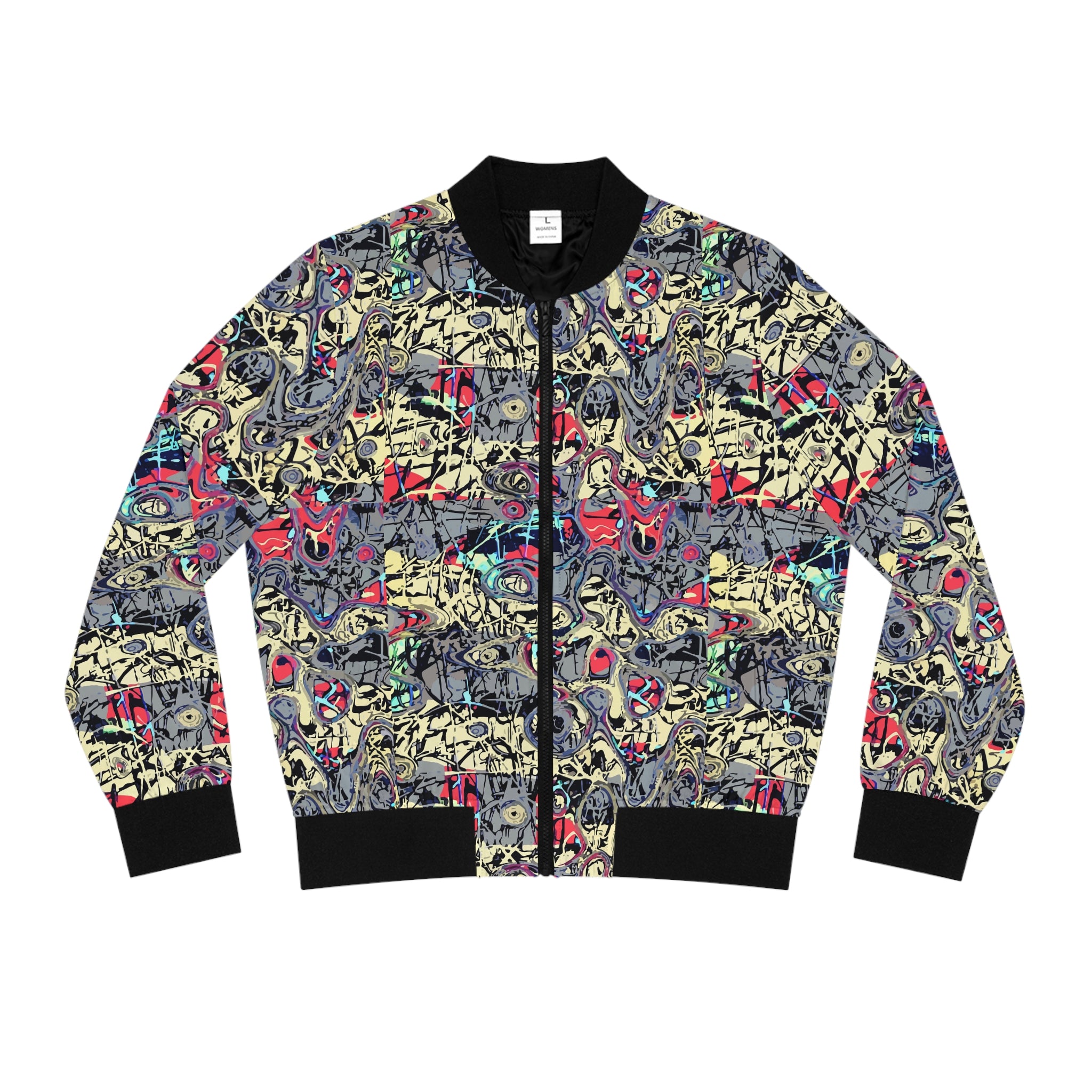 Graffiti Skull All-Over Print Bomber Jacket
