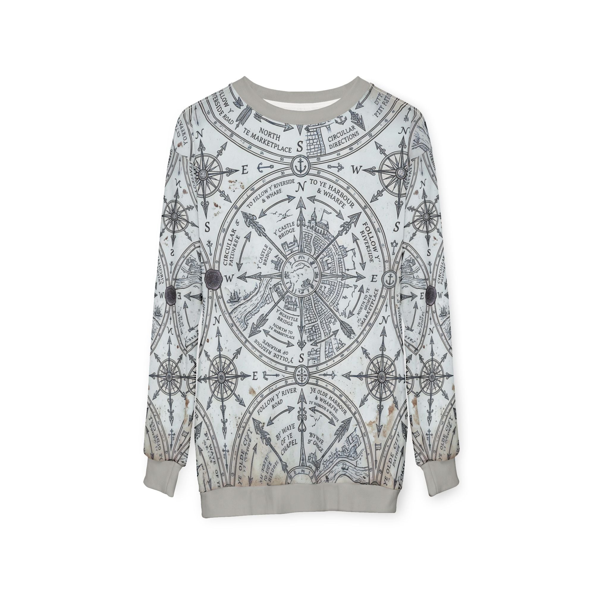 Vintage Compass Pattern Sweatshirt