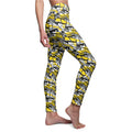 Abstract Yellow Scribble Leggings — Women's All-Over Print Casual Leggings