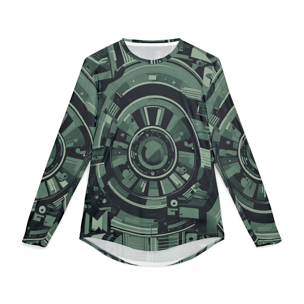 Men's Tech-Pattern UV Long Sleeve Shirt"UPF 50+" protection  — Futuristic Circuit All-Over Print