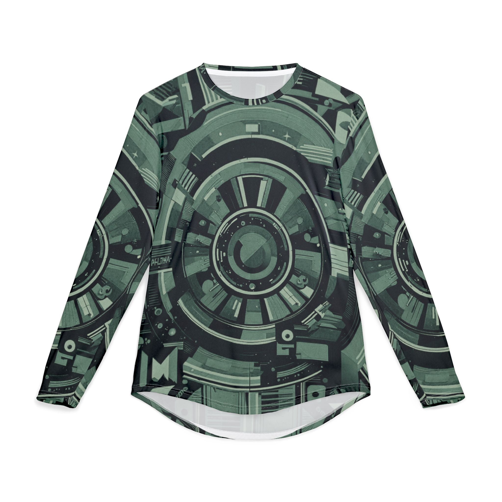 Men's Tech-Pattern UV Long Sleeve Shirt"UPF 50+" protection  — Futuristic Circuit All-Over Print