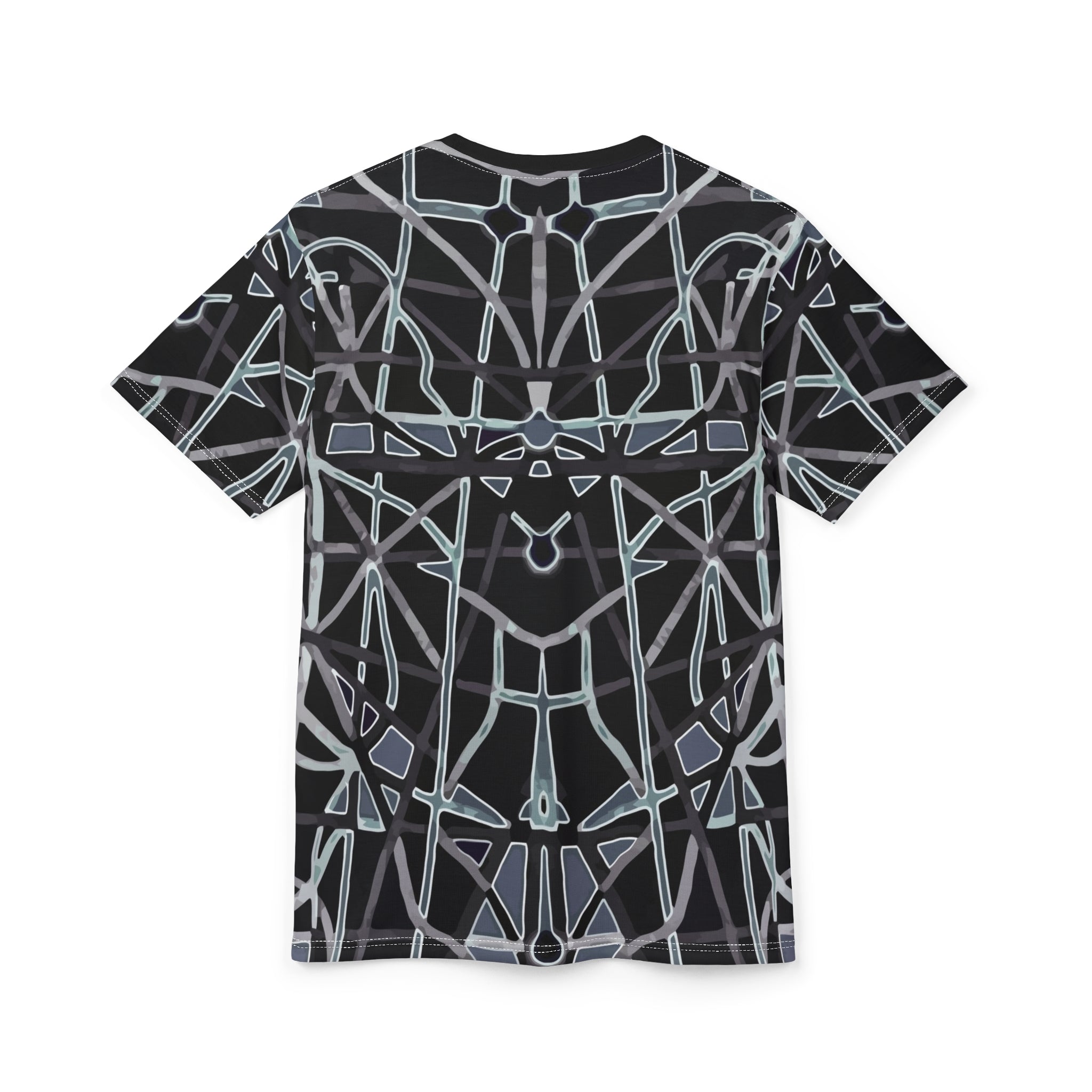 Abstract Geometric Web All-Over Print Tee