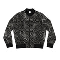 Floral Mosaic Women's Bomber Jacket — Monochrome Textured Petal Print