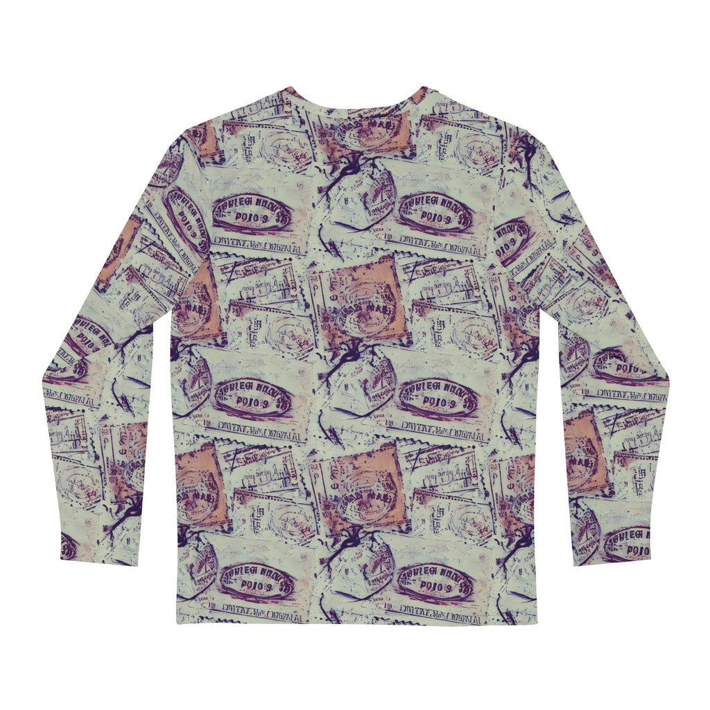 Vintage Passport Stamp All-Over Print Long Sleeve Shirt