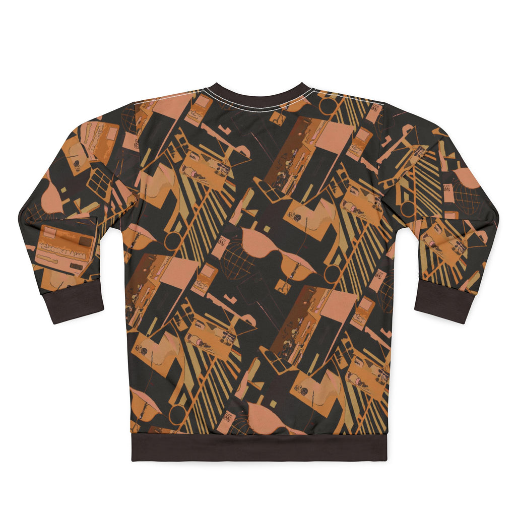 Retro Earth Tones Graphic Sweatshirt – All-Over Print