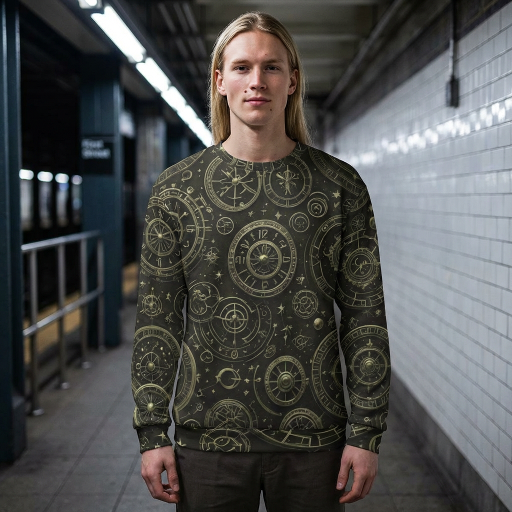 Astrolabe Compass Pattern Sweatshirt