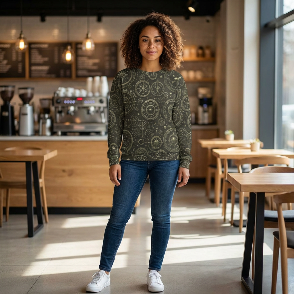 Astrolabe Compass Pattern Sweatshirt