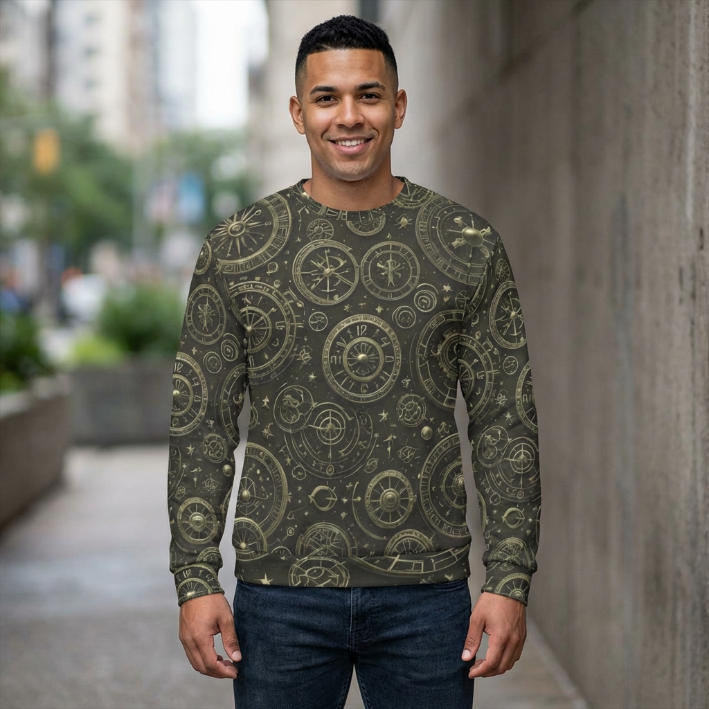Astrolabe Compass Pattern Sweatshirt