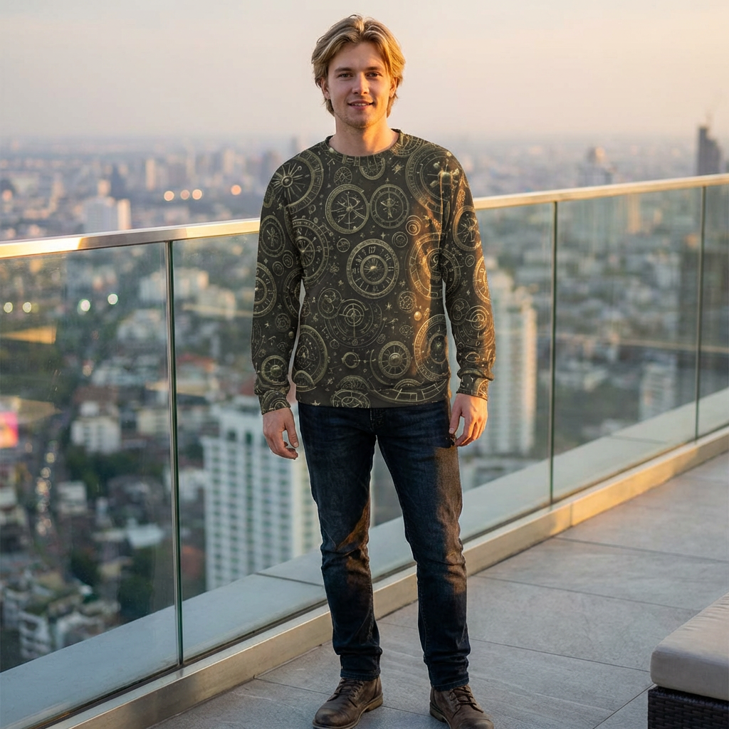 Astrolabe Compass Pattern Sweatshirt