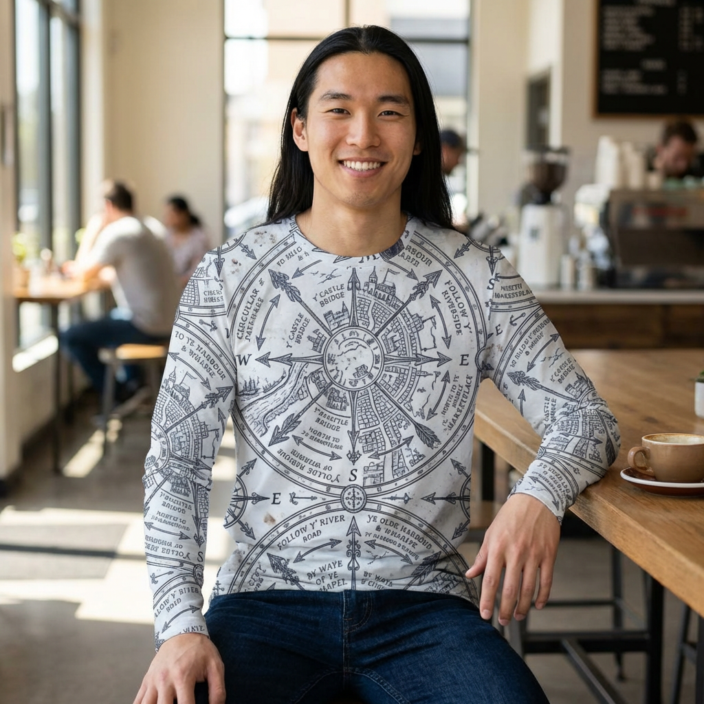 Nautical Compass Long Sleeve Shirt