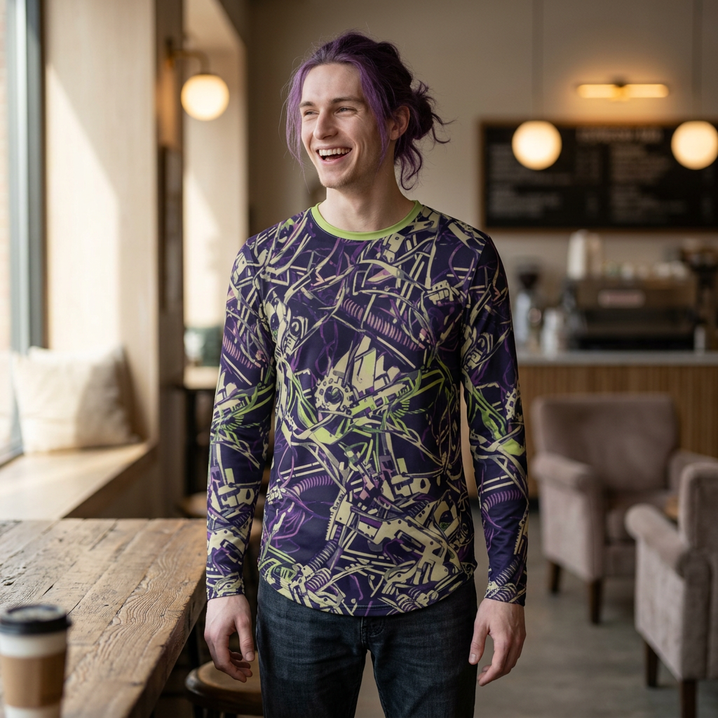 UV Protective Shirt UPF 50+ — Abstract Mechanical Camo AOP