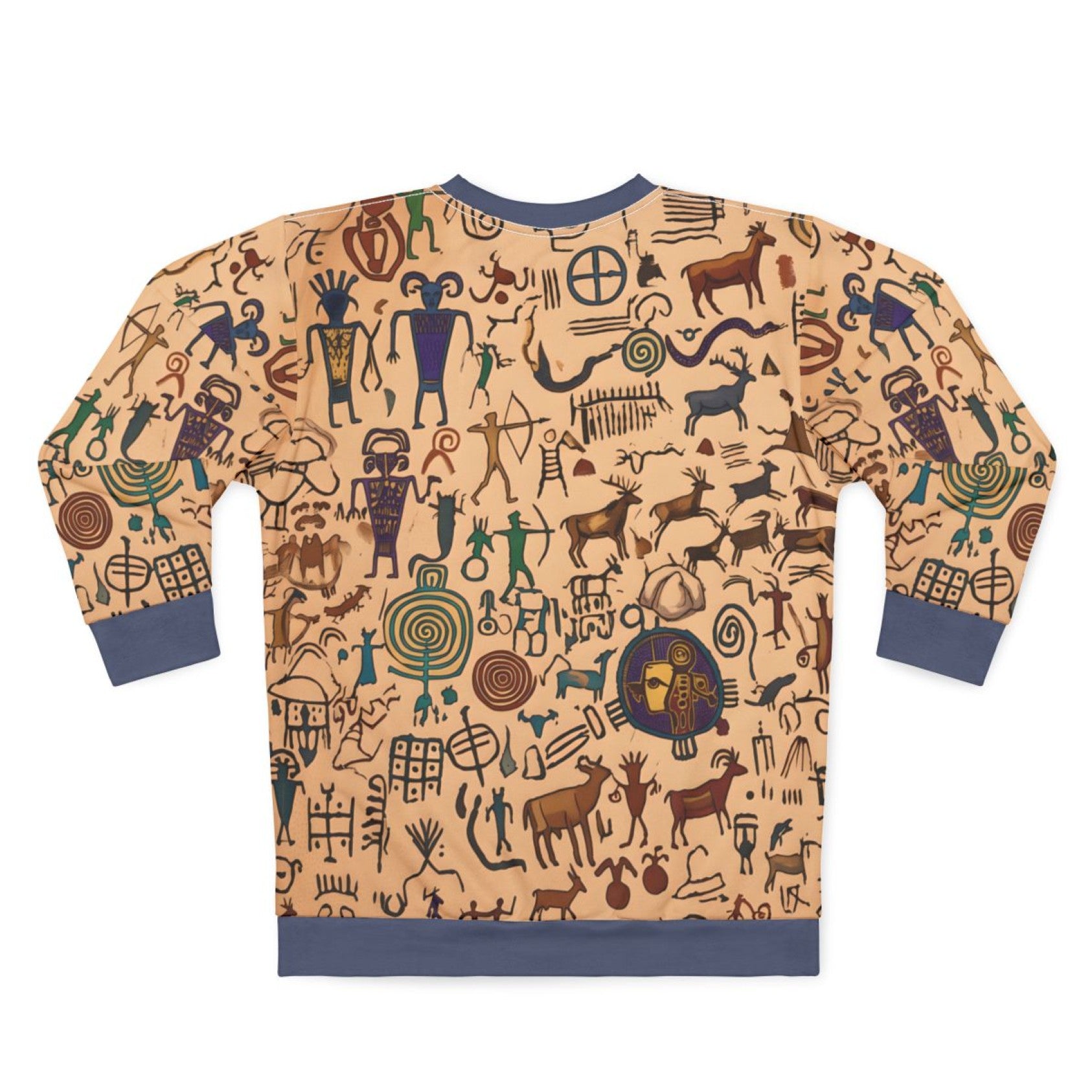 Petroglyph Pattern Sweatshirt – Tribal Rock Art All-Over Print