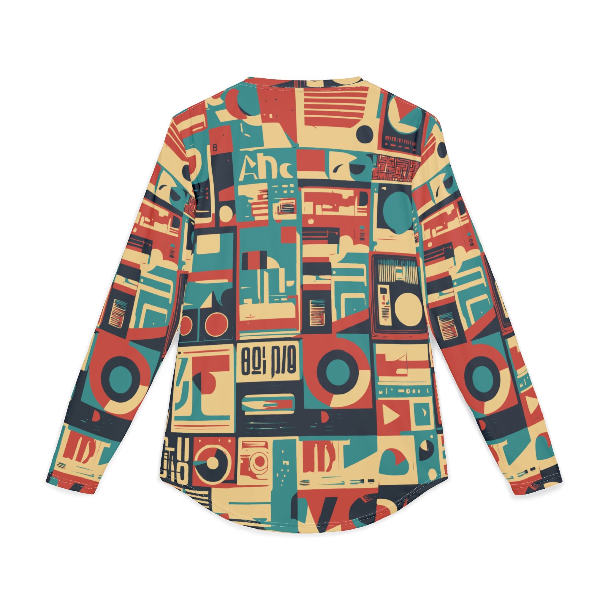 Retro Audio Pattern Long Sleeve Shirt "UPF 50+" protection — Men's UV Protection