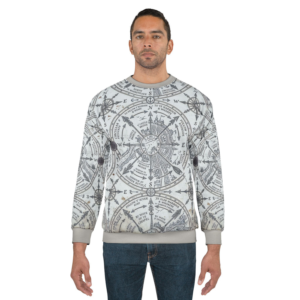Vintage Compass Pattern Sweatshirt