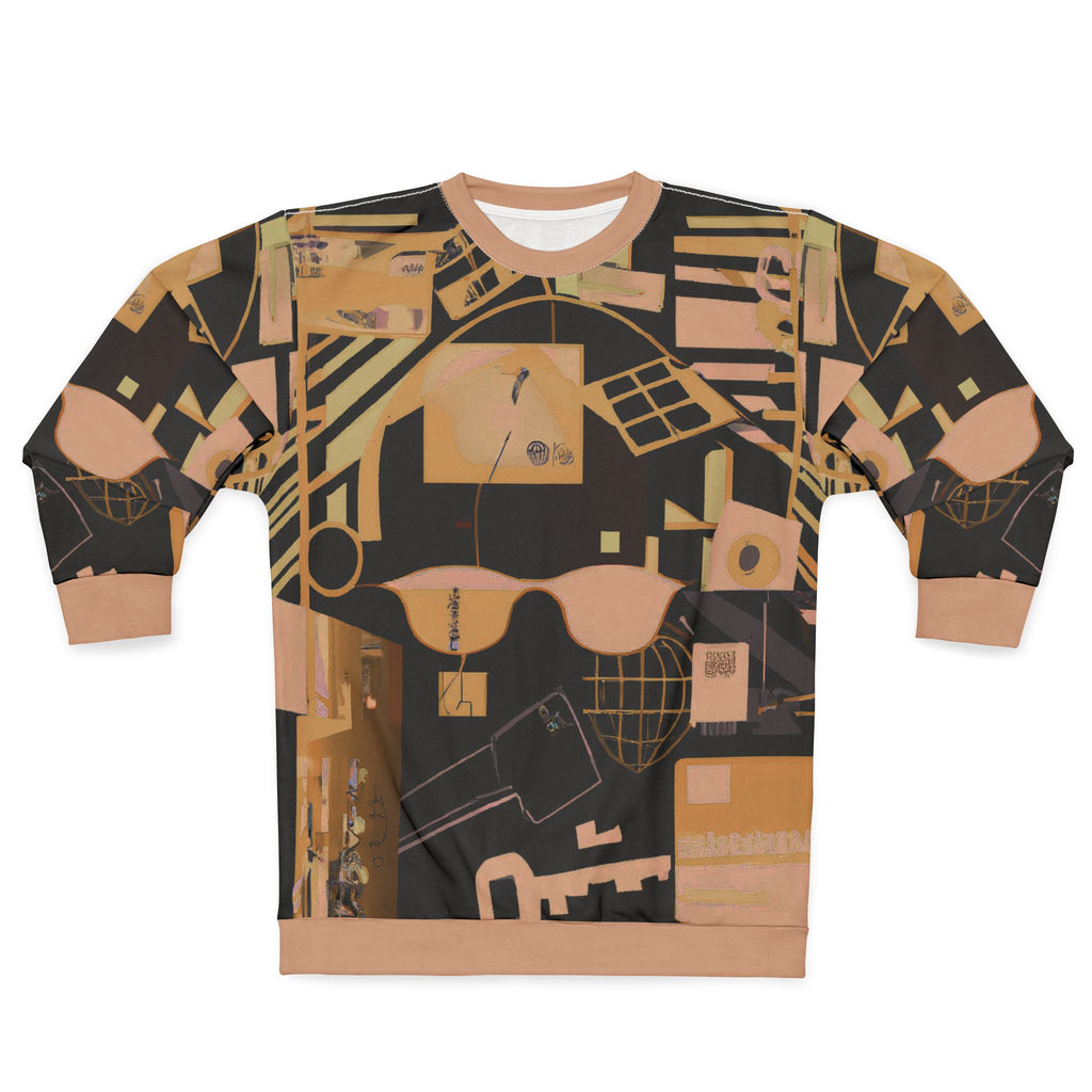 Abstract Retro Tech Graphic Sweatshirt