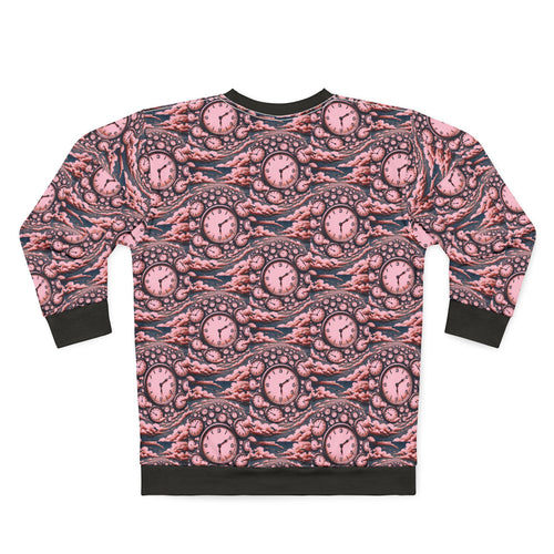 Sweat-shirt imprimé all-over — Motif horloge psychédélique rose